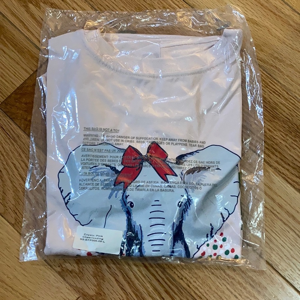 Ivory Ella Cheerleading Elephant T-Shirt Large